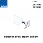 Bouchon droit T-COVE 22 mm aluminium argent brillant  Sachet 2 pièces