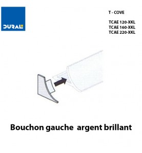 Bouchon gauche T-COVE 22 mm aluminium argent brillant  Sachet 2 pièces