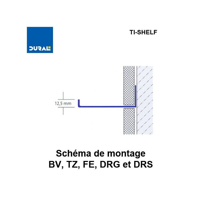 Tablette à carreler rectangulaire TI-SHELF TS RE 1130  400 x 115 mm
