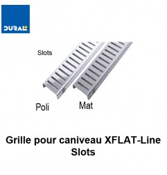 Grille "Slots" inox 304 mat pour caniveau XFLAT-LINE 55 cm