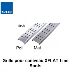 Grille "Spots" inox 304 poli pour caniveau XFLAT-LINE 55 cm