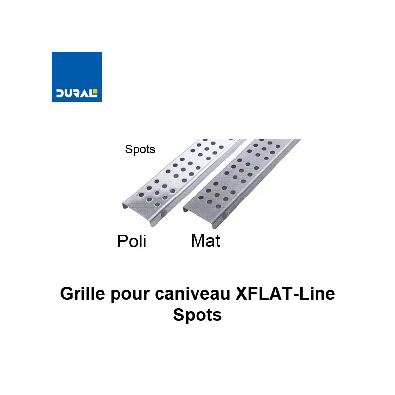 Grille "Spots" inox 304 mat pour caniveau XFLAT-LINE 55 cm Grille "Spots" inox 304 mat pour caniveau XFLAT-LINE 55 cm