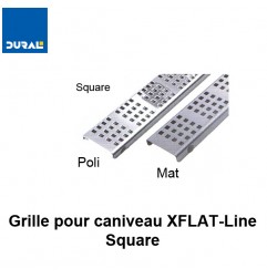 Grille "Square" inox 304 mat pour caniveau XFLAT-LINE 55 cm