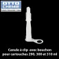 Canule à clip avec bouchon pour cartouches 290, 300 et 310 ml